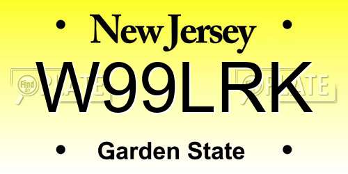 W99LRK New Jersey License Plate