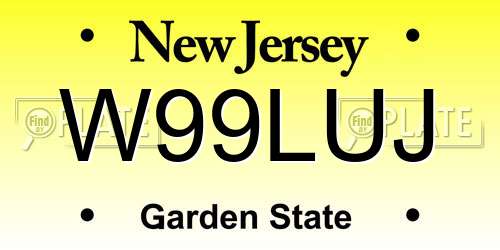 W99LUJ New Jersey License Plate