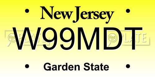 W99MDT New Jersey License Plate
