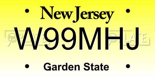 W99MHJ New Jersey License Plate