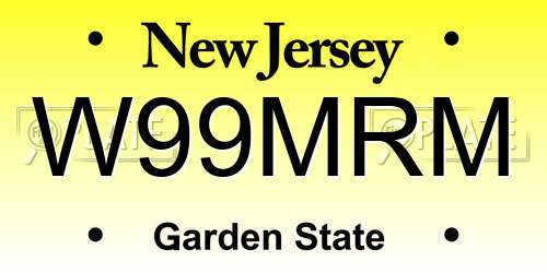 W99MRM New Jersey License Plate