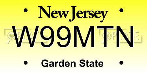 W99MTN New Jersey License Plate