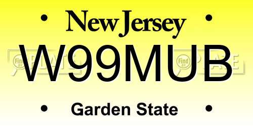 W99MUB New Jersey License Plate