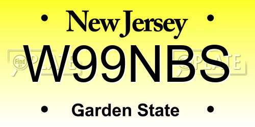 W99NBS New Jersey License Plate