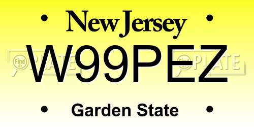 W99PEZ New Jersey License Plate
