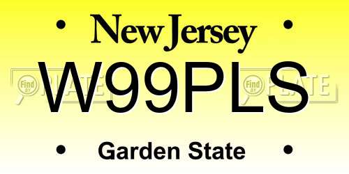 W99PLS New Jersey License Plate