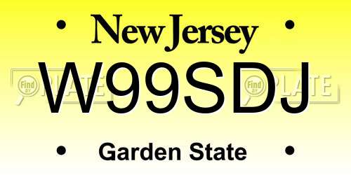 W99SDJ New Jersey License Plate