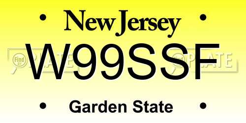 W99SSF New Jersey License Plate
