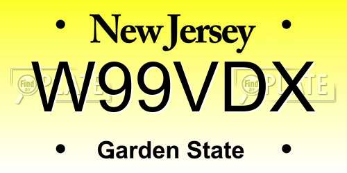 W99VDX New Jersey License Plate