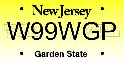 W99WGP New Jersey License Plate