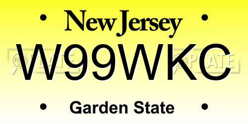 W99WKC New Jersey License Plate