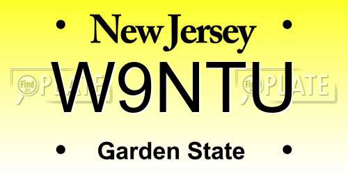 W9NTU New Jersey License Plate