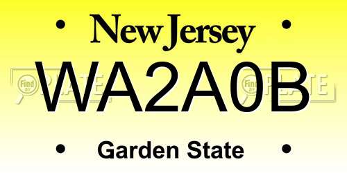 WA2A0B New Jersey License Plate