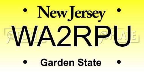 WA2RPU New Jersey License Plate