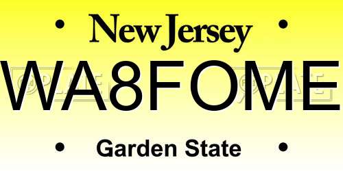 WA8FOME New Jersey License Plate