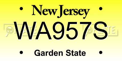 WA957S New Jersey License Plate