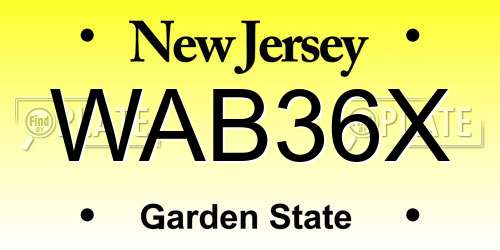 WAB36X New Jersey License Plate