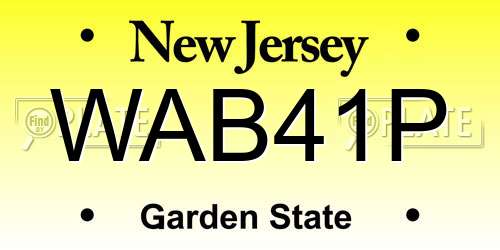 WAB41P New Jersey License Plate