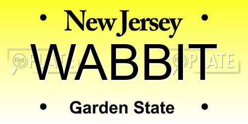 WABBIT New Jersey License Plate