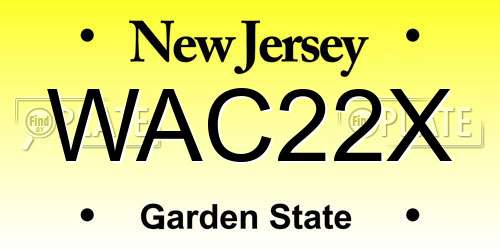 WAC22X New Jersey License Plate