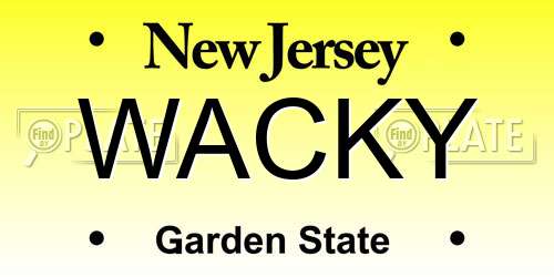 WACKY New Jersey License Plate