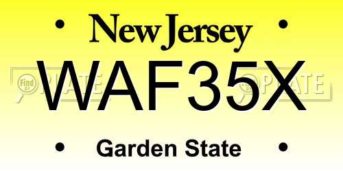 WAF35X New Jersey License Plate
