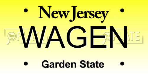 WAGEN New Jersey License Plate