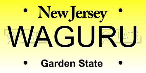 WAGURU New Jersey License Plate