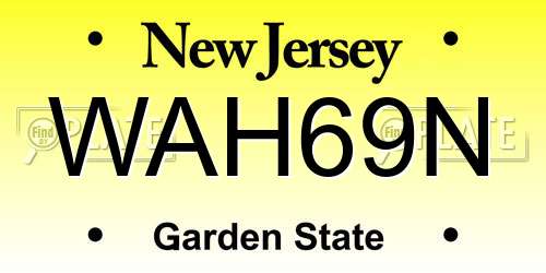 WAH69N New Jersey License Plate