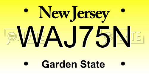 WAJ75N New Jersey License Plate