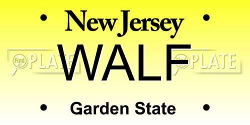 WALF New Jersey License Plate