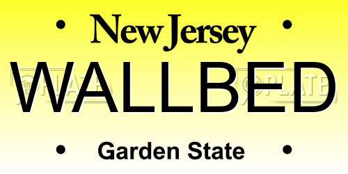 WALLBED New Jersey License Plate