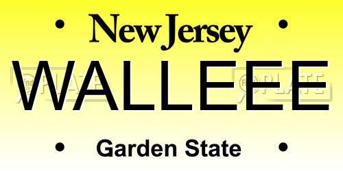 WALLEEE New Jersey License Plate