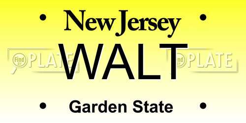 WALT New Jersey License Plate