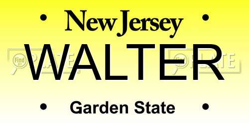 WALTER New Jersey License Plate