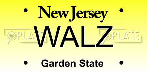 WALZ New Jersey License Plate
