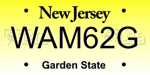 WAM62G New Jersey License Plate