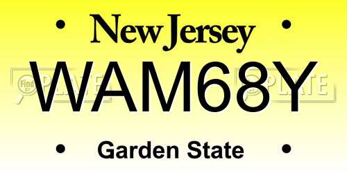 WAM68Y New Jersey License Plate