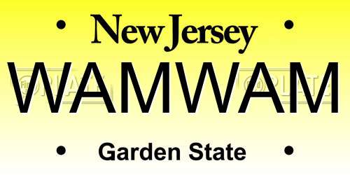 WAMWAM New Jersey License Plate