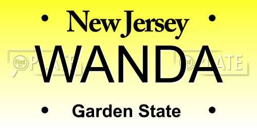 WANDA New Jersey License Plate