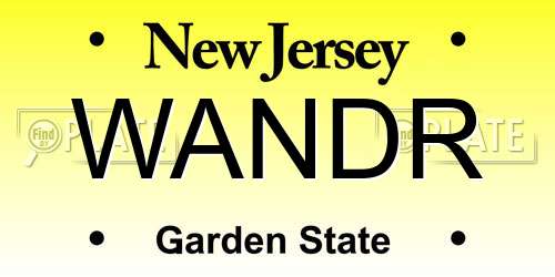 WANDR New Jersey License Plate