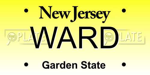 WARD New Jersey License Plate