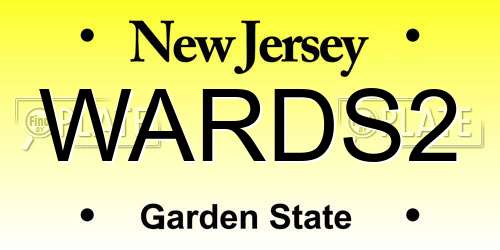WARDS2 New Jersey License Plate