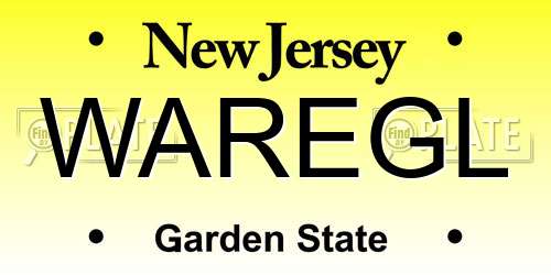 WAREGL New Jersey License Plate
