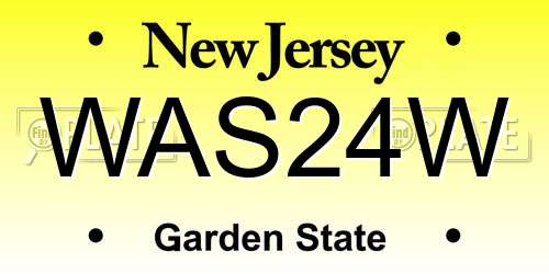 WAS24W New Jersey License Plate