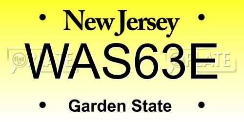 WAS63E New Jersey License Plate