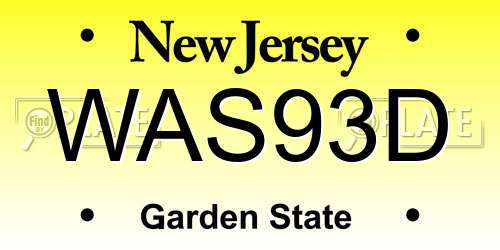 WAS93D New Jersey License Plate