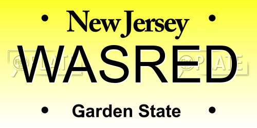 WASRED New Jersey License Plate