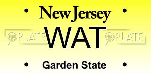 WAT New Jersey License Plate