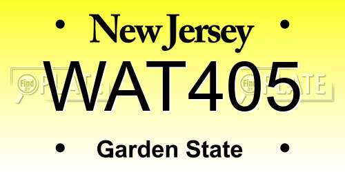 WAT405 New Jersey License Plate